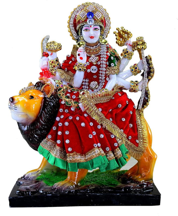 eSplanade Resin Maa Durga MATA Rani Sherawali Murti Idol Statue Sculpture (1561APC), 1561APC