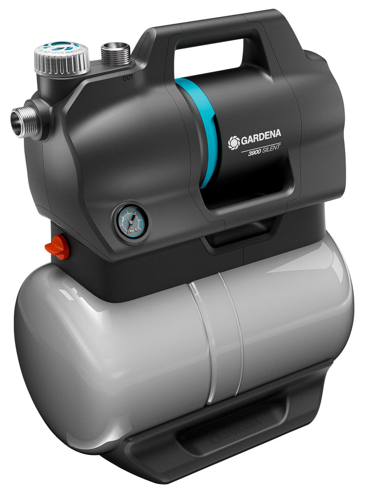 Gardena Hauswasserwerk 3900 Silent: Pumpe mit 21 l Wasserspeicher und integriertem Filter, Fördermen