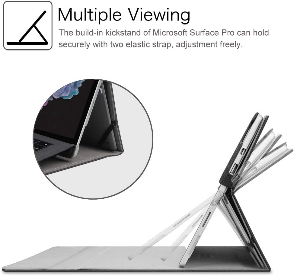 FINTIE Hülle für Microsoft Surface Pro 7+/ 7/6/ 5/4/ 3 Tablet 12.3 Zoll - Multi-Sichtwinkel Hochwert
