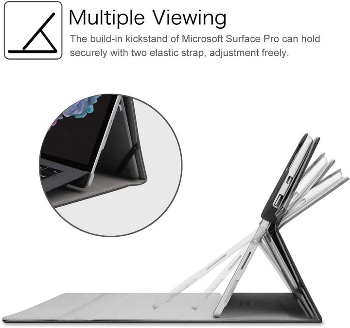 FINTIE Hülle für Microsoft Surface Pro 7+/ 7/6/ 5/4/ 3 Tablet 12.3 Zoll - Multi-Sichtwinkel Hochwert