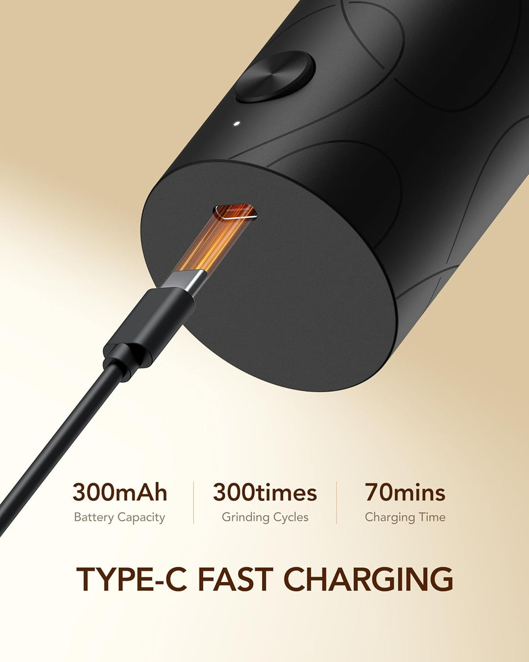 Sangcon Salz und PfeffermüHle 2er Set, üBer USB Wiederaufladbar, Mit Led-Licht, GrossE KapazitäT Pfe