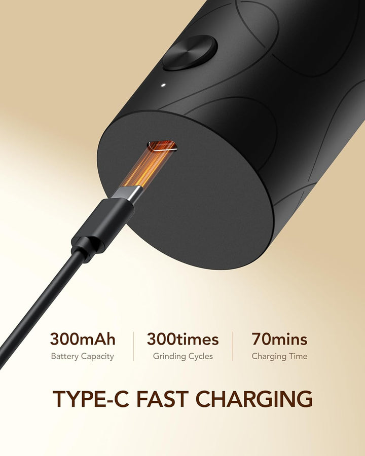 Sangcon Salz und PfeffermüHle 2er Set, üBer USB Wiederaufladbar, Mit Led-Licht, GrossE KapazitäT Pfe