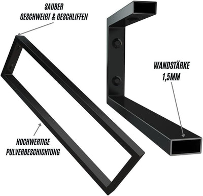 KERABAD 2 Stück Design Konsolenhalter Trapez für Waschtischplatte, Waschtischhalter, Regalhalter, We