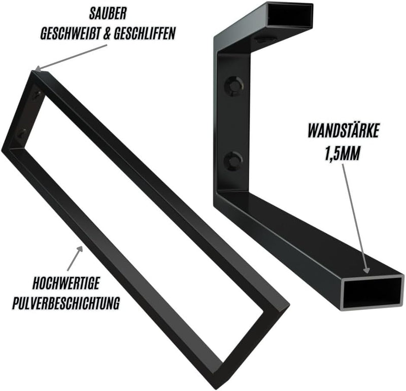 KERABAD 2 Stück Design Konsolenhalter Trapez für Waschtischplatte, Waschtischhalter, Regalhalter, We