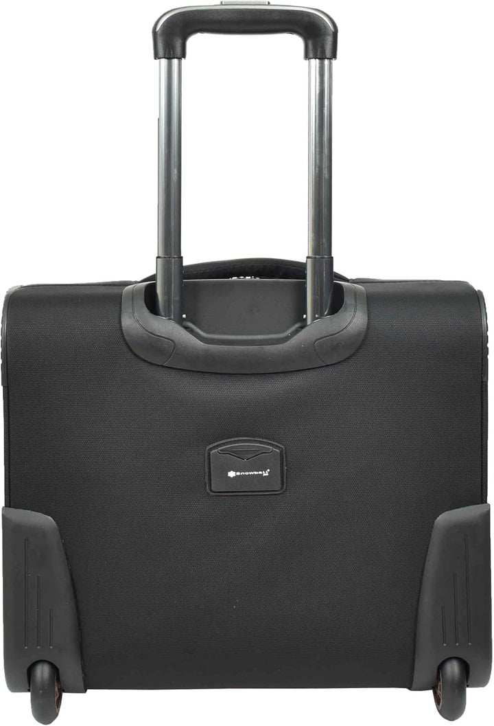 House of Leather Pilotenkoffer Business Organizer Büro Reisetasche 2 Rollen Trolley Kabine Schwarz S