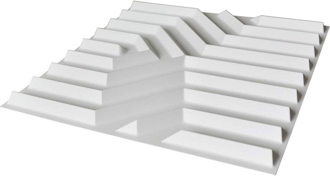 Art3d Wandpaneele PVC 3D geometrisches Mate-Design mattweiss 50 x 50 cm 12 Stück 50x50cm Mattweiss,