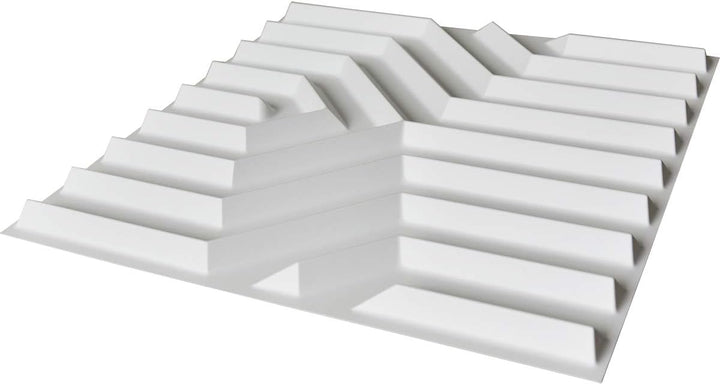 Art3d Wandpaneele PVC 3D geometrisches Mate-Design mattweiss 50 x 50 cm 12 Stück 50x50cm Mattweiss,