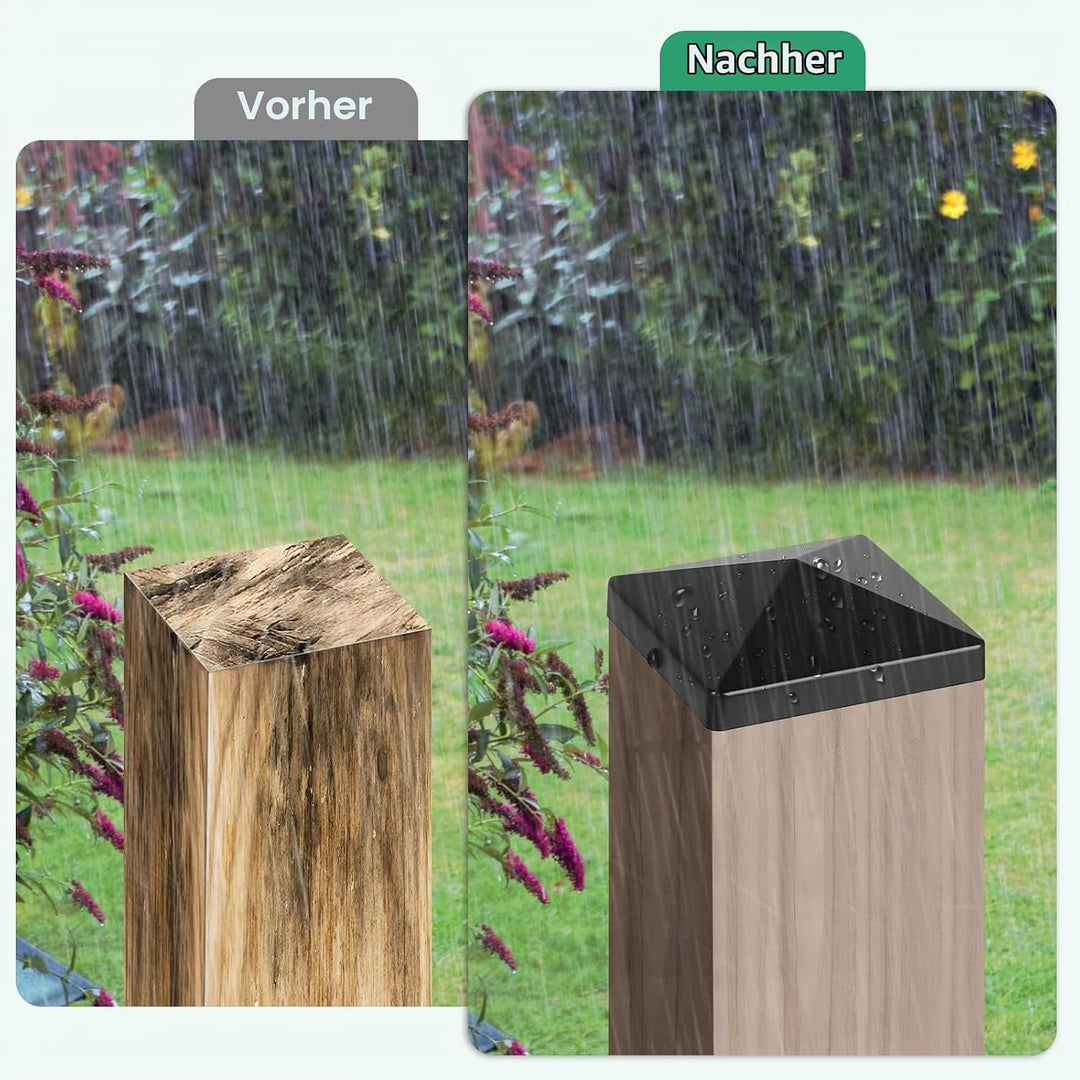 20 Stück Pfostenkappen 10x10 cm, Abdeckkappen für Pfosten, Zaunpfosten Kappen, Kunststoff Pfostenkap