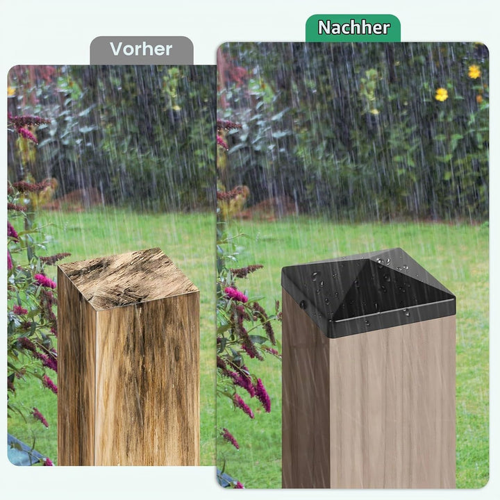 20 Stück Pfostenkappen 10x10 cm, Abdeckkappen für Pfosten, Zaunpfosten Kappen, Kunststoff Pfostenkap