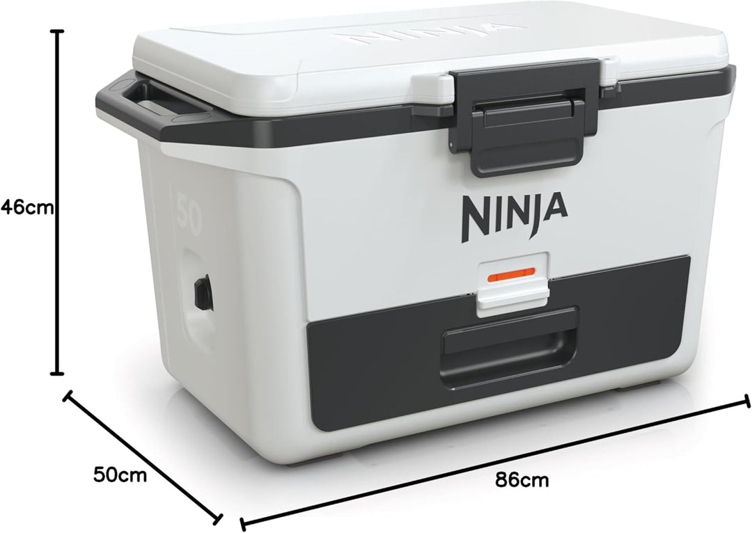 Ninja FrostVault Hard Cooler 47L, Premium isolierte Kühlbox, hält Eis bis zu 6 Tage, integrierte Tro