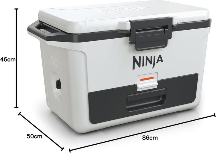Ninja FrostVault Hard Cooler 47L, Premium isolierte Kühlbox, hält Eis bis zu 6 Tage, integrierte Tro