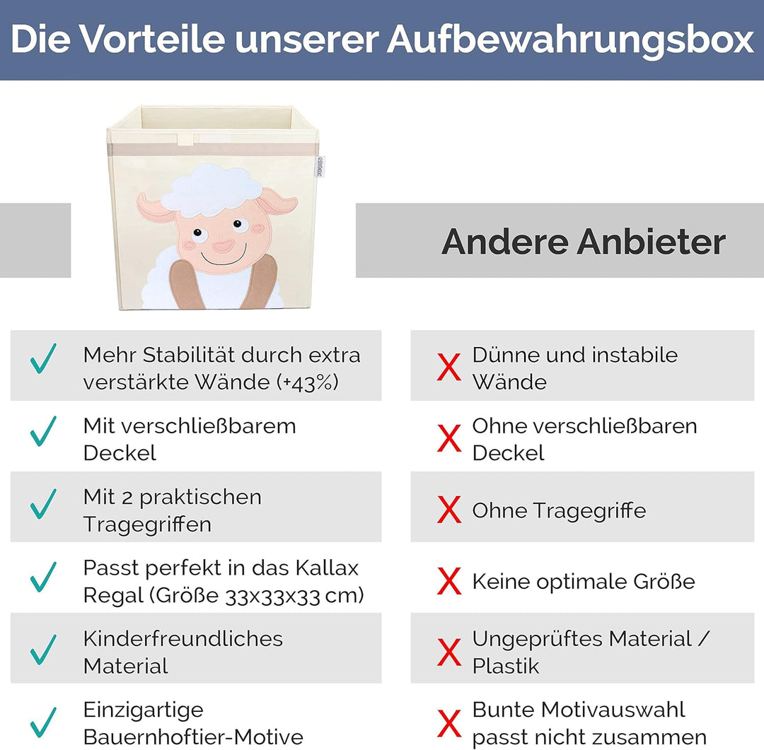GLÜCKSWOLKE Kinder Aufbewahrungsboxen - 15 Motive I Spielzeugkiste Kinderzimmer I Spielzeug Boxen &amp;