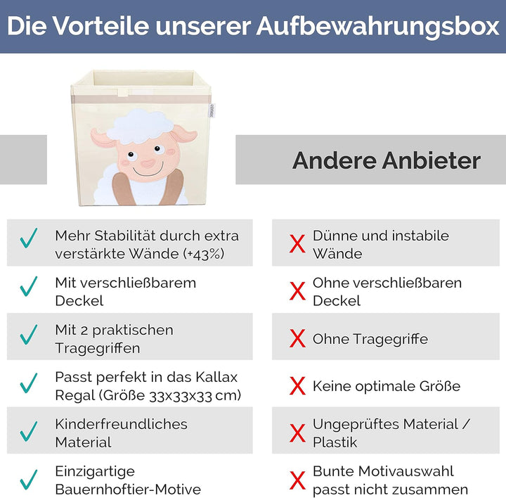 GLÜCKSWOLKE Kinder Aufbewahrungsboxen - 15 Motive I Spielzeugkiste Kinderzimmer I Spielzeug Boxen &amp;