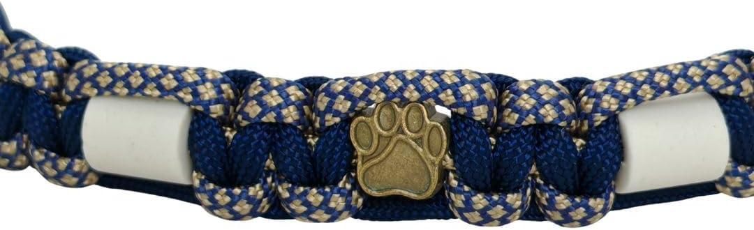 EM-Keramik-Halsband für Hunde & Katzen - Massanfertigung EM-Band Original US-Paracord (Blau, 61-70 c