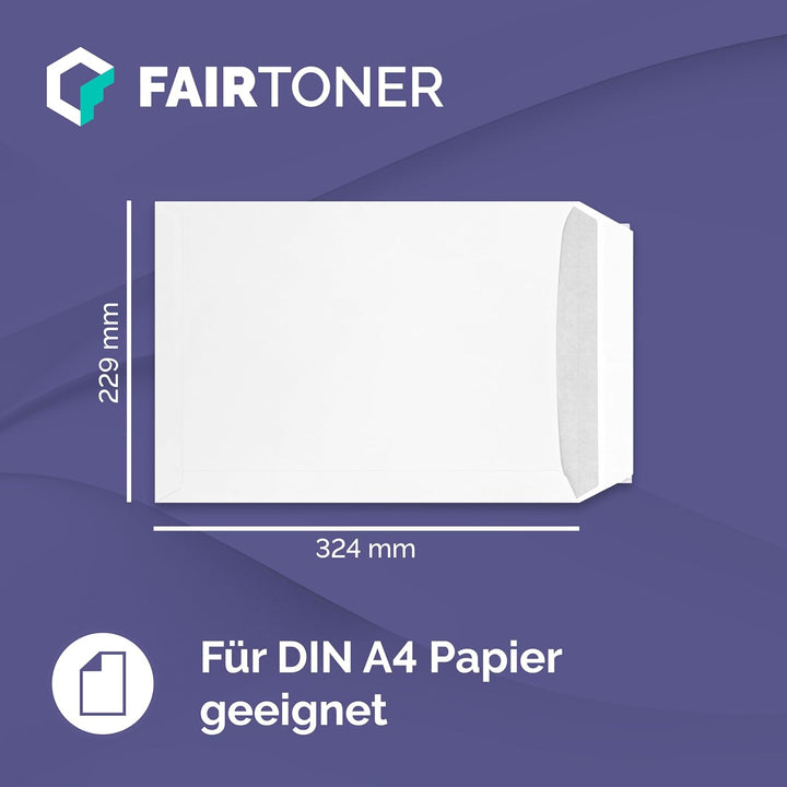 Versandtasche C4 (250 Stück Umschläge) Haftklebende Versandtaschen weiss 90gsm, mit Innendruck,mit F