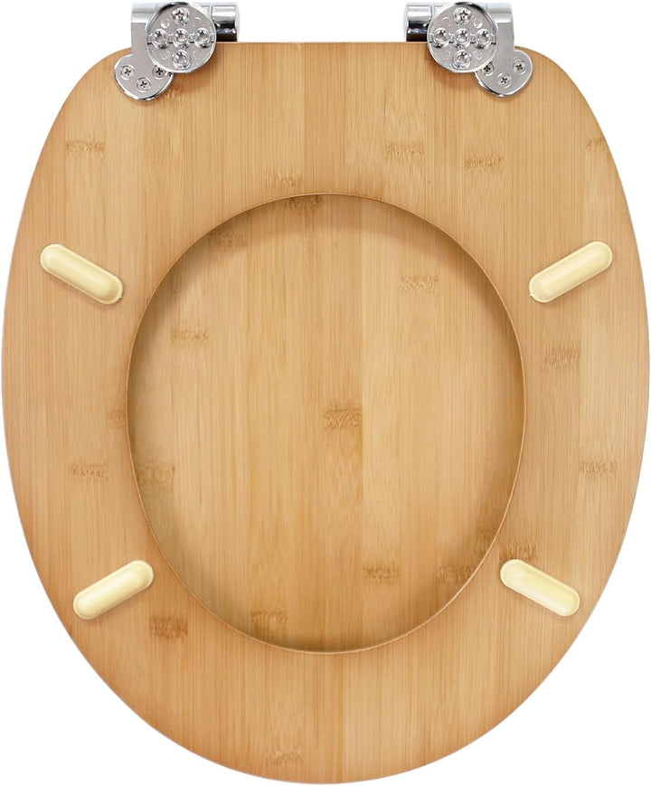 Toilettendeckel Bambus mit Absenkautomatik, WC-Sitz aus echtem Bambus, stabiler & nachhaltiger Toile