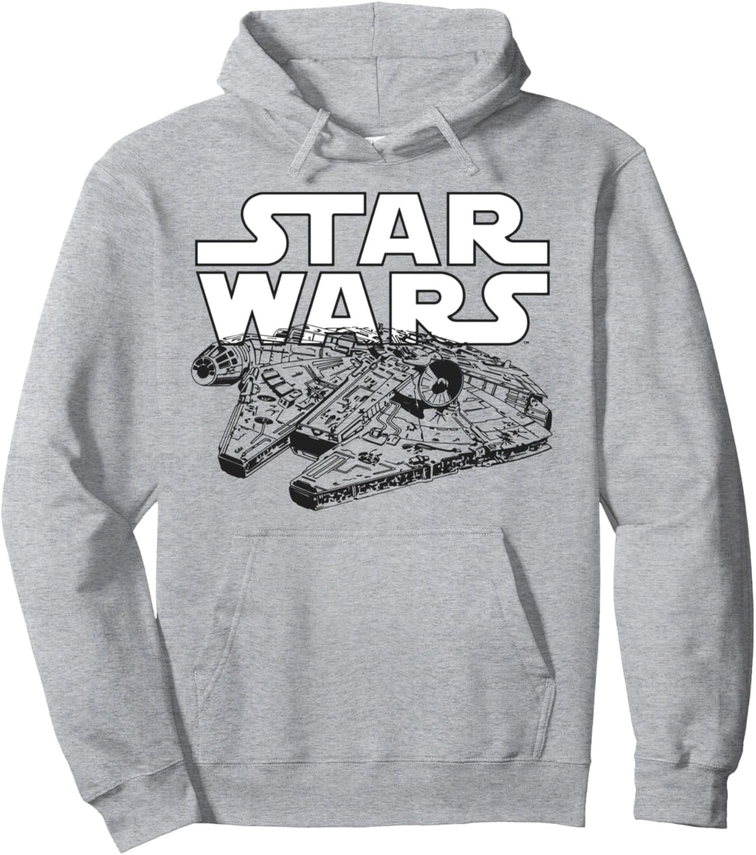 Star Wars Millennium Falcon Outlined Logo Poster Pullover Hoodie