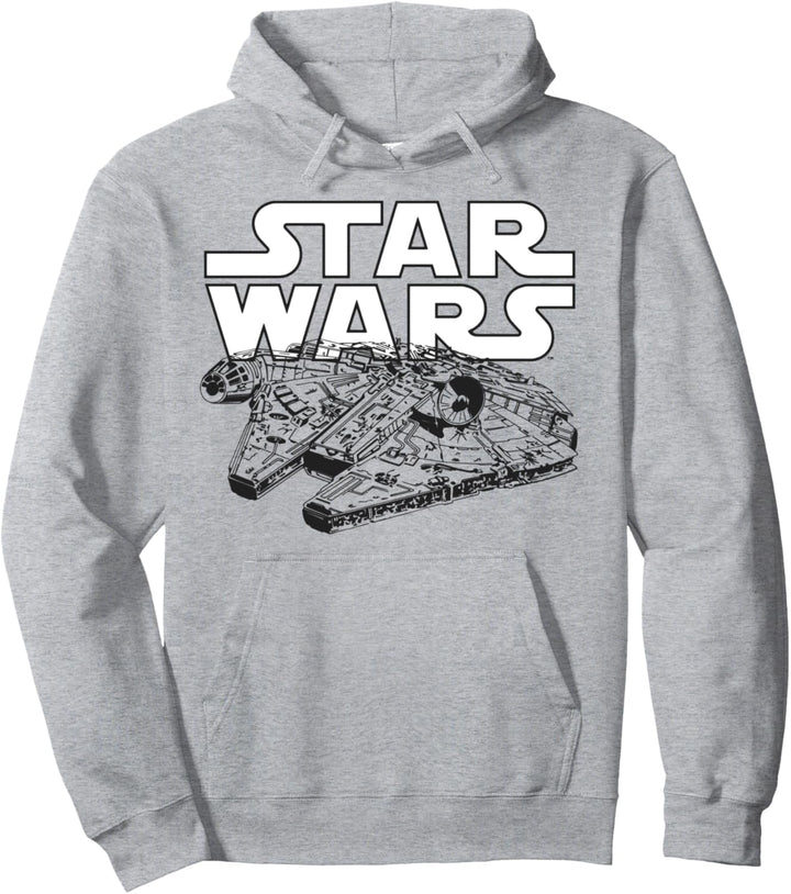 Star Wars Millennium Falcon Outlined Logo Poster Pullover Hoodie