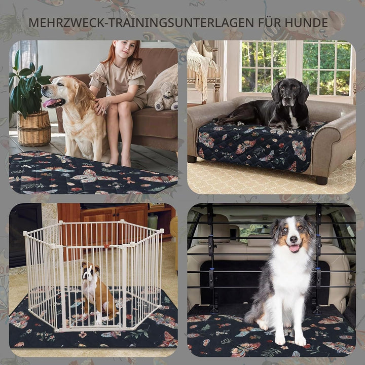 IEUUMLER 2 Stück Welpenunterlagen Waschbar für Hunde, Wiederverwendbare PIPI Matten,Super Saugfähig