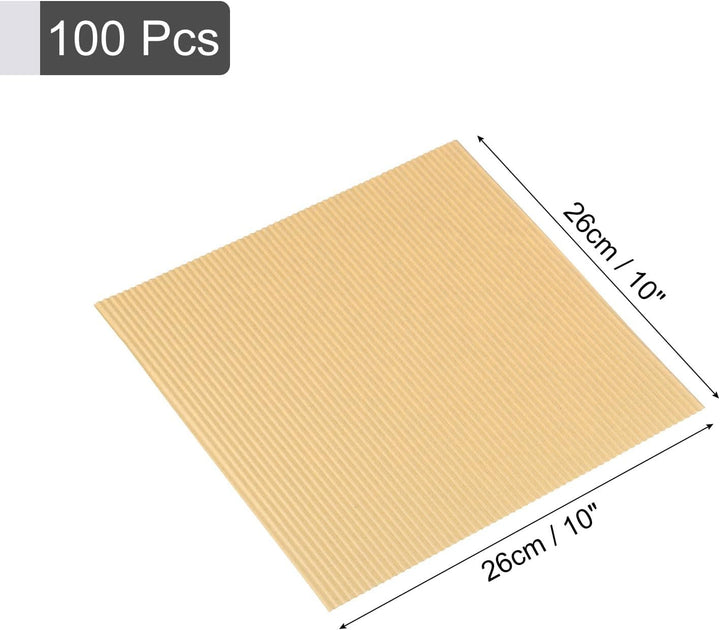 QUARKZMAN Pizza-Ölbeständiges Papier, 100 Stück 10"X10" - Einlagige gewellte Pizza-Unterlage aus Pap