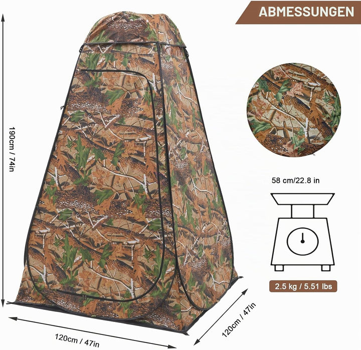 BRIAN & DANY Duschzelt Camping, Pop Up Toilettenzelt, Tragbares Umkleidezelt mit Regenschutz und Fen