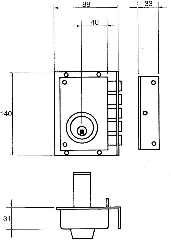 Jis 5240 11x7 Sicherheitsschloss, linksöffnend, lackiert