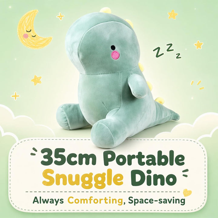 Plüschtier Dinosaurier Kuscheltier, 35CM Süsses Dino Stofftier Kissen, Kawaii Plüschsaurier Schmuset