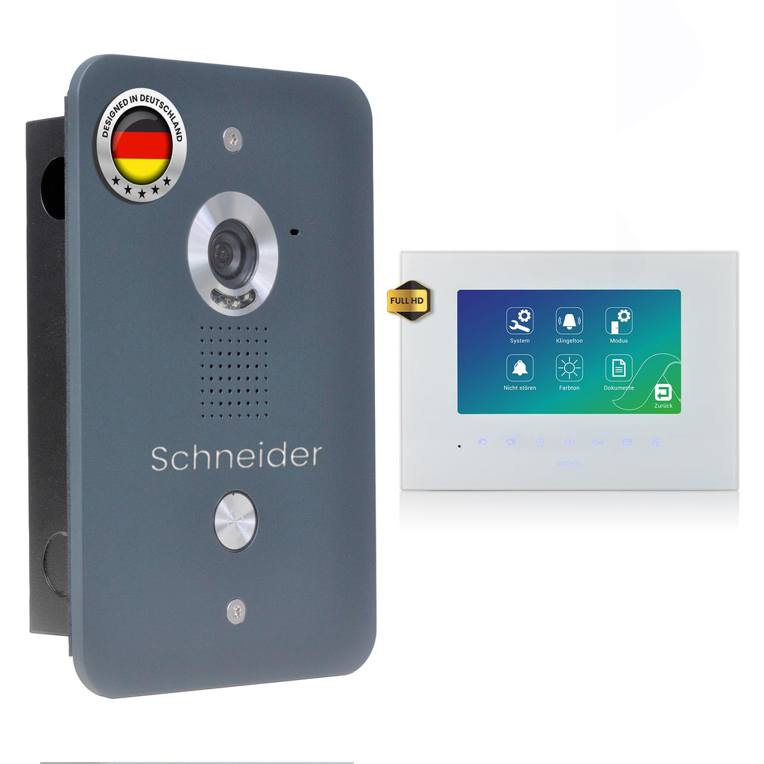 MATHFEL 4 Draht Video Türsprechanlage Gegensprechanlage Video mit 7'' LCD Monitor (Spiegel)