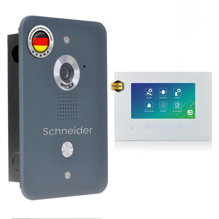 MATHFEL 4 Draht Video Türsprechanlage Gegensprechanlage Video mit 7'' LCD Monitor (Spiegel)