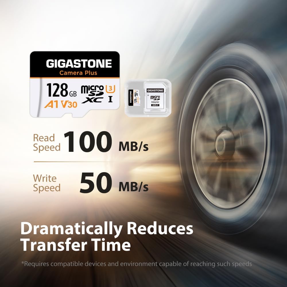 [GIGASTONE] 128GB Micro-SD-Karte, Kamera Plus, Action-Kamera, Sportkamera, Hochgeschwindigkeit 100 M