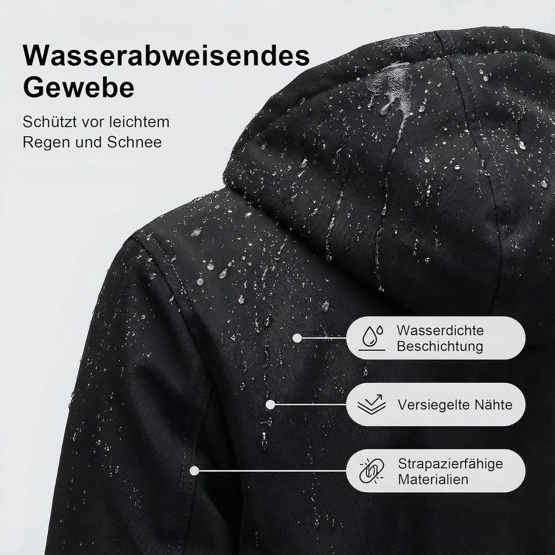 YYNUDA Wintermantel Damen Warm Gefüttert Winter Parka Mittellang Winterjacke Winterparka mit Fellkap