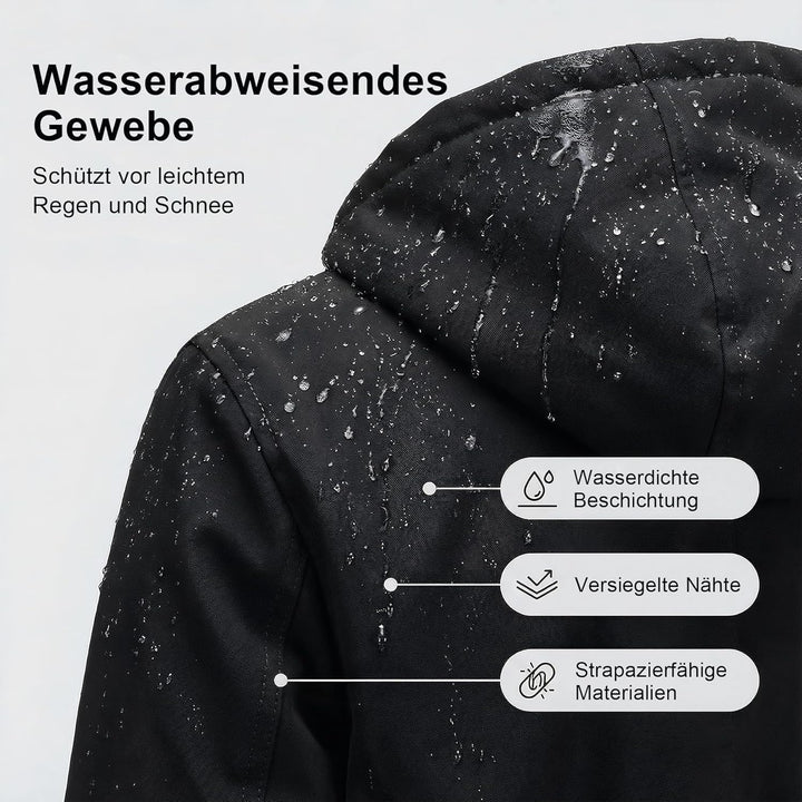 YYNUDA Wintermantel Damen Warm Gefüttert Winter Parka Mittellang Winterjacke Winterparka mit Fellkap