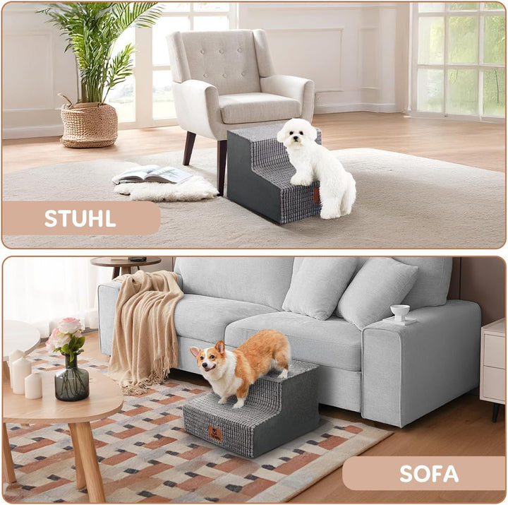 Sytopia Hundetreppe für Kleine Hunde 2 Stufen, Hundetreppe für Bett und Sofa 40cm Hoch, Haustiertrep
