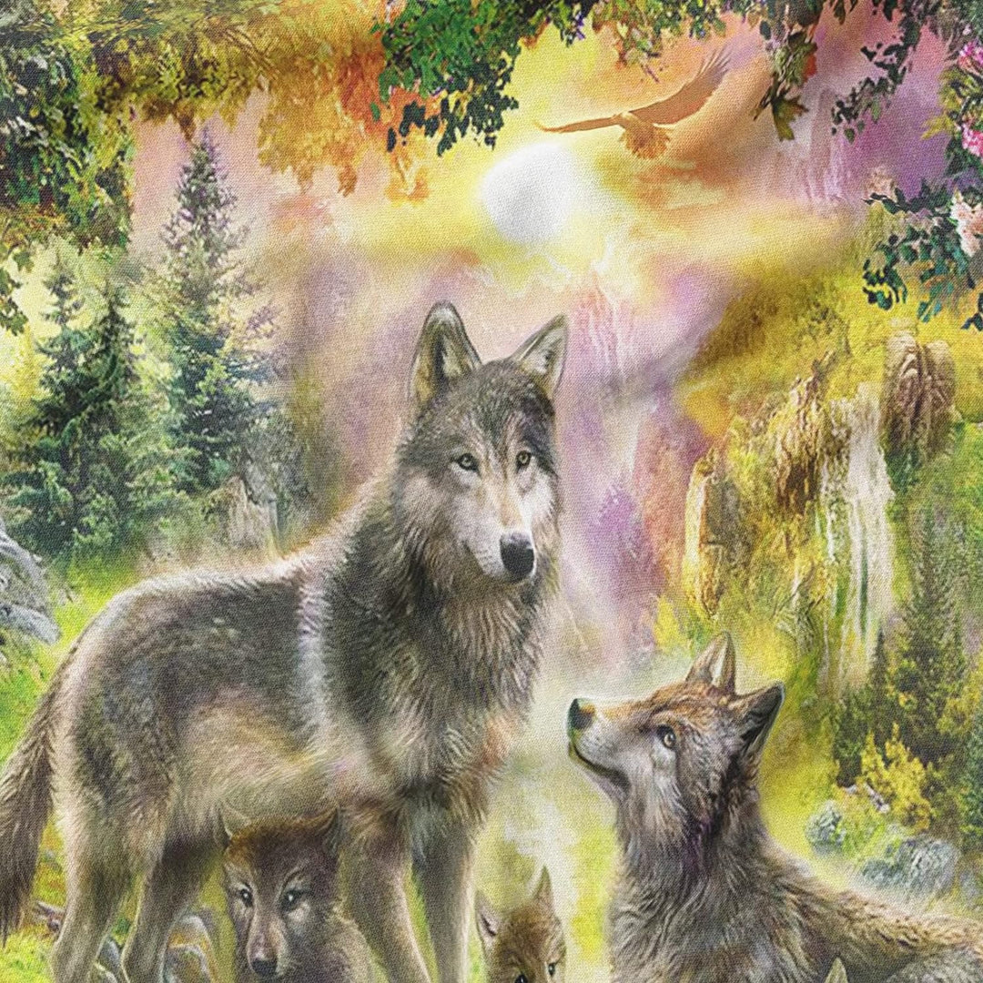 Hoimlm Kinder Bettwäsche 200x200 Wolf Print Mikrofaser Bettbezug Jungen Teens bettwäsche Set Kinder