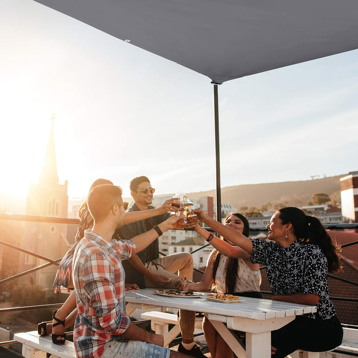 Relaxdays Sonnensegel rechteckig, wasserabweisend, UV-beständig, mit Spannseilen, Terrasse, Balkon,