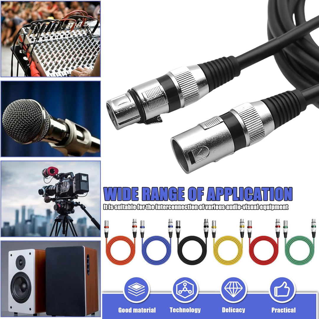 10 Pack XLR Kabel, 1m Mikrofonkabel XLR-Kabel, DMX Kabel, 3-Pin Mikrofon XLR Signal Cable Connection