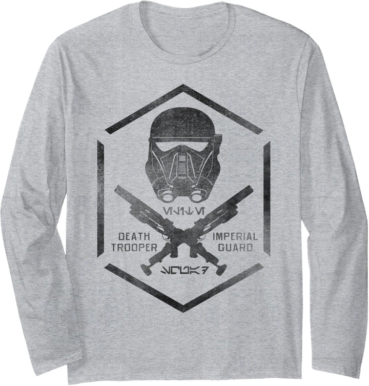Star Wars Rogue One Death Trooper Imperial Guard Logo Langarmshirt