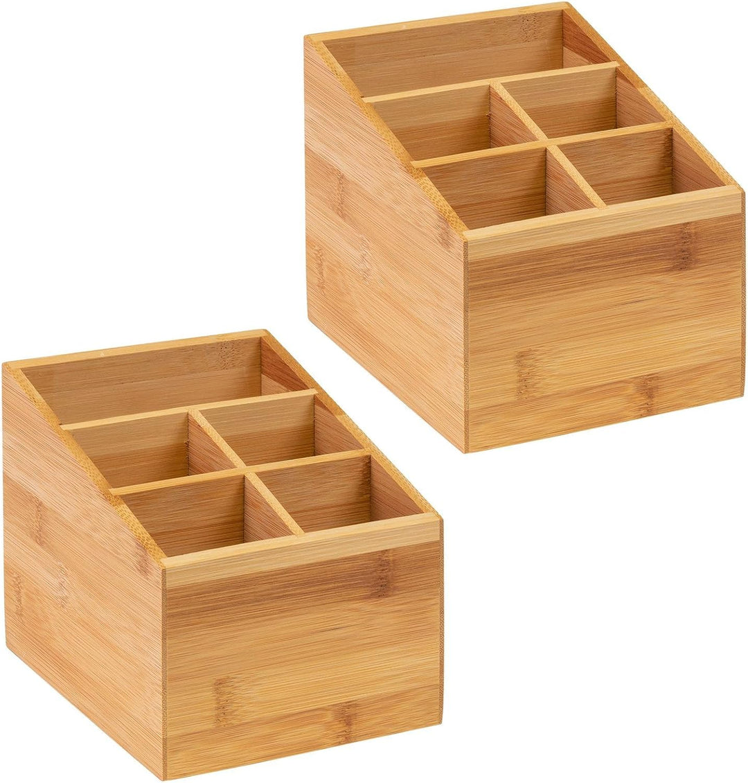 Westmark Küchen-Organizer/Tischbutler, 2 Stück, Je 5 Fächer, Masse: Je 13 X 13,5 X 16 cm, Bambus, Ta