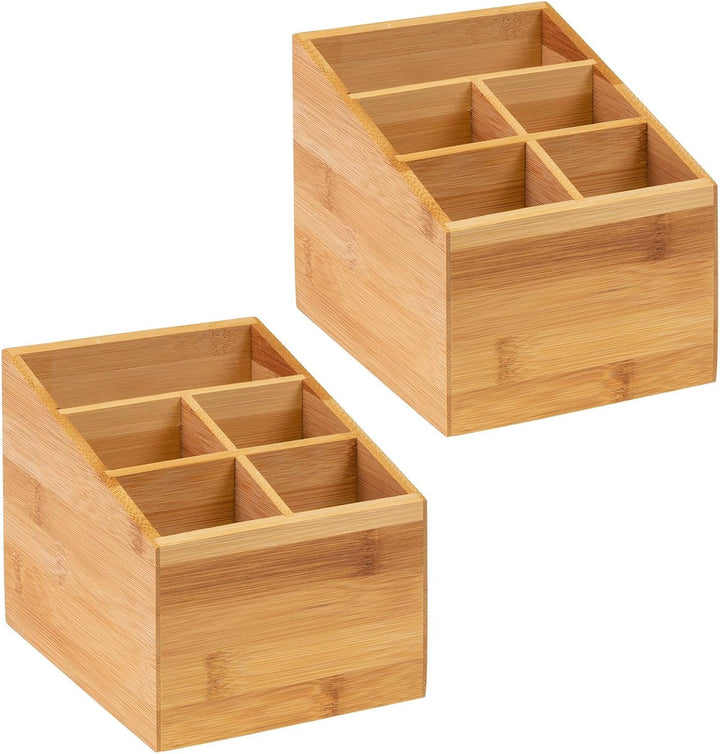 Westmark Küchen-Organizer/Tischbutler, 2 Stück, Je 5 Fächer, Masse: Je 13 X 13,5 X 16 cm, Bambus, Ta