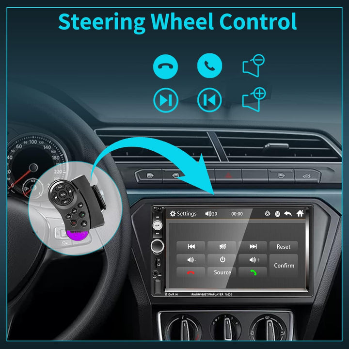 Hikity Doppel Din Autoradio Bluetooth mit Bildschirm Autoradio mit Freisprecheinrichtung RüCkfahrkam