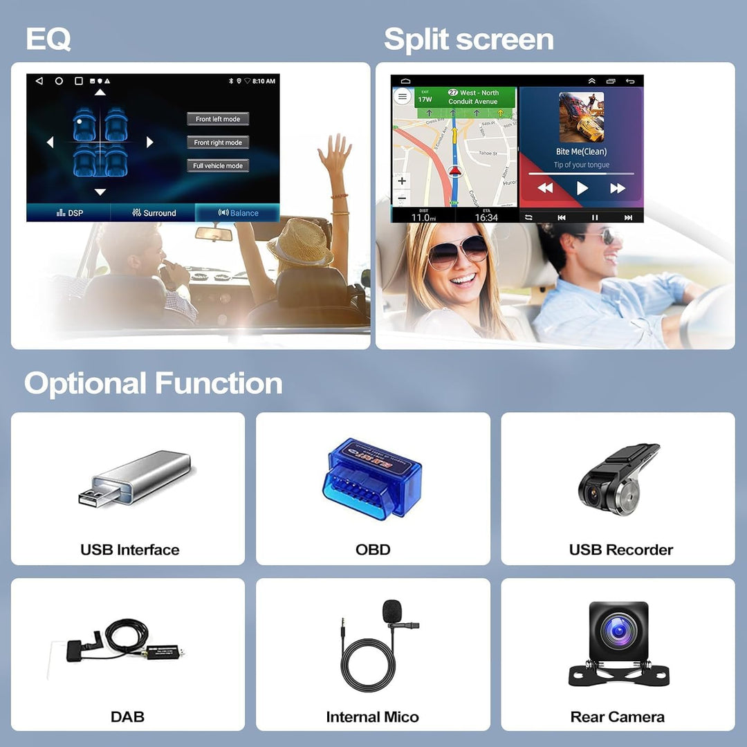 2GB+64GB CAMECHO Android 13 Autoradio für VW/Skoda/Seat/Golf/Touran/Tiguan mit Navi Carplay Android