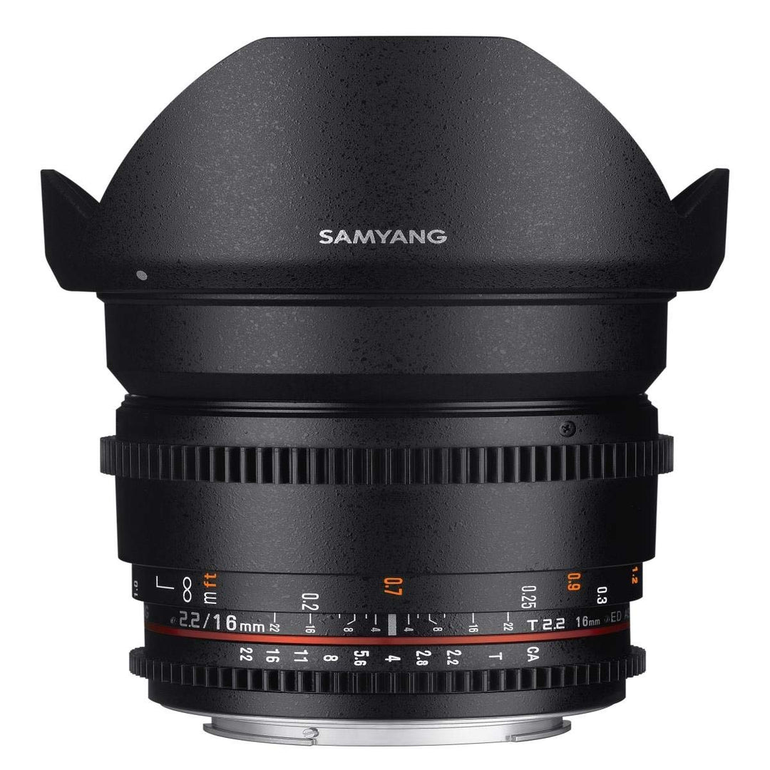 SAMYANG 13016T2.2N T2.2 VDLSR ED UMC CS II Objektiv für Anschluss Nikon (16mm), für Anschluss Nikon