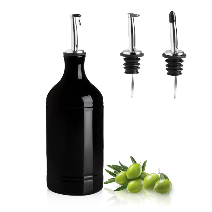 Sweejar Keramik-Olivenöl-Spenderflasche, blickdichte Öl-Menage schützt Öl, um Oxidation zu reduziere