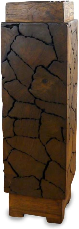 livasia Regenschirmständer aus Teakholz Regenschirmhalter Asia Schirmständer