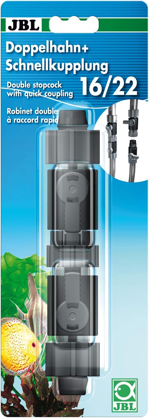 JBL CristalProfi e1502 greenline Aussenfilter & 6109300 Doppelhahn + Schnellkupplung 16/22 160-600 L