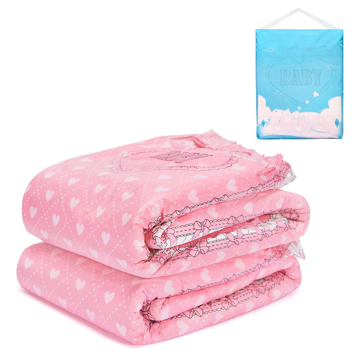 LittleForBig 5500-5800 ml Erwachsenen Gedruckten Windeln 2 Stück - Blushing Baby (M) Rosa M, Rosa M