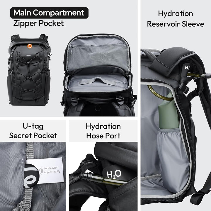 ULANZI AB01 TAI 38L Kamera-Rucksack, Schutzreissverschlüsse & spritzwassergeschütztes Material, U-Ta