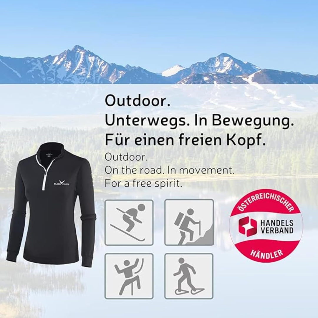 Black Crevice Women's Skirolli Zip functional shirt. 40 Weiss/Schwarz/Schwarz, 40 Weiss/Schwarz/Schw