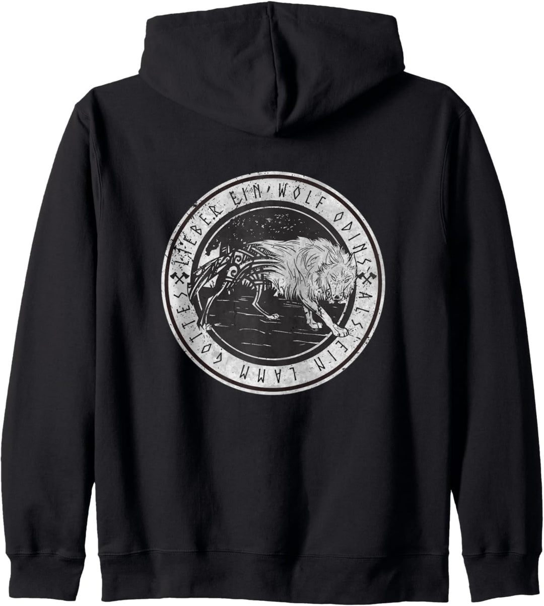 Nordische Mythologie Odin Wolf Valhalla (Zurück) Kapuzenjacke