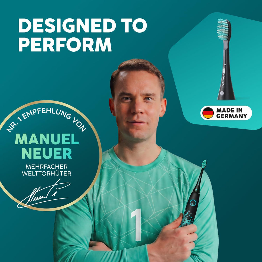 happybrush® Nachhaltige Aufsteckbürsten für elektrische Schall-Zahnbürste Eco VIBE 3 - Schwarz/Mint